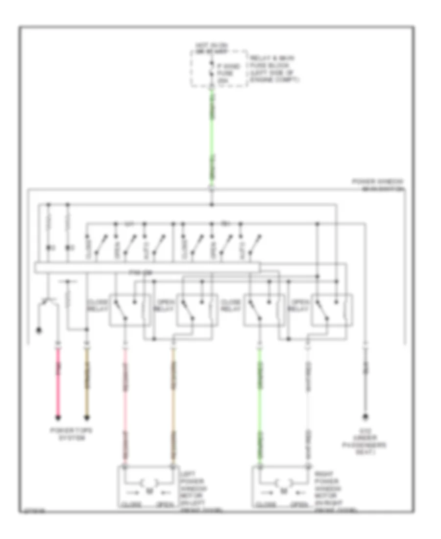 Power Windows Wiring Diagram with Power Retractable Hardtop without Power Door Locks for Mazda MX 5 Miata SV 2008