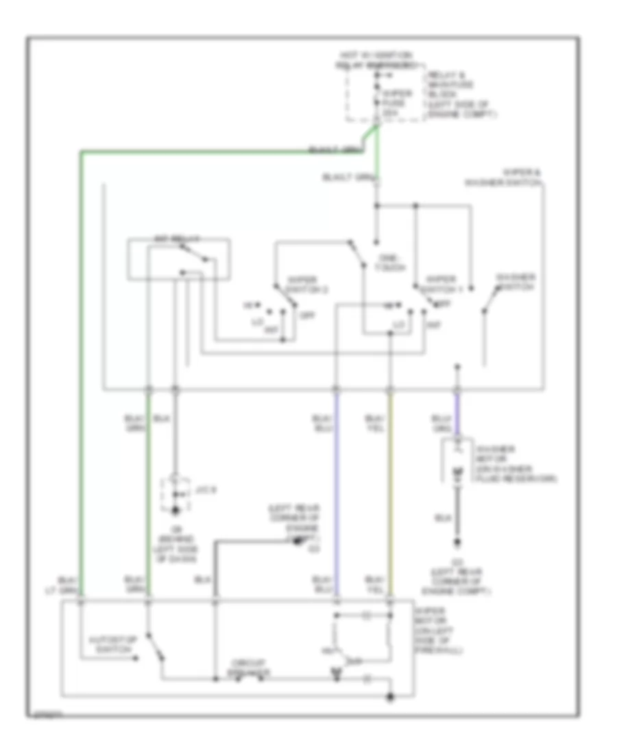 Wiper Washer Wiring Diagram for Mazda MX 5 Miata SV 2008