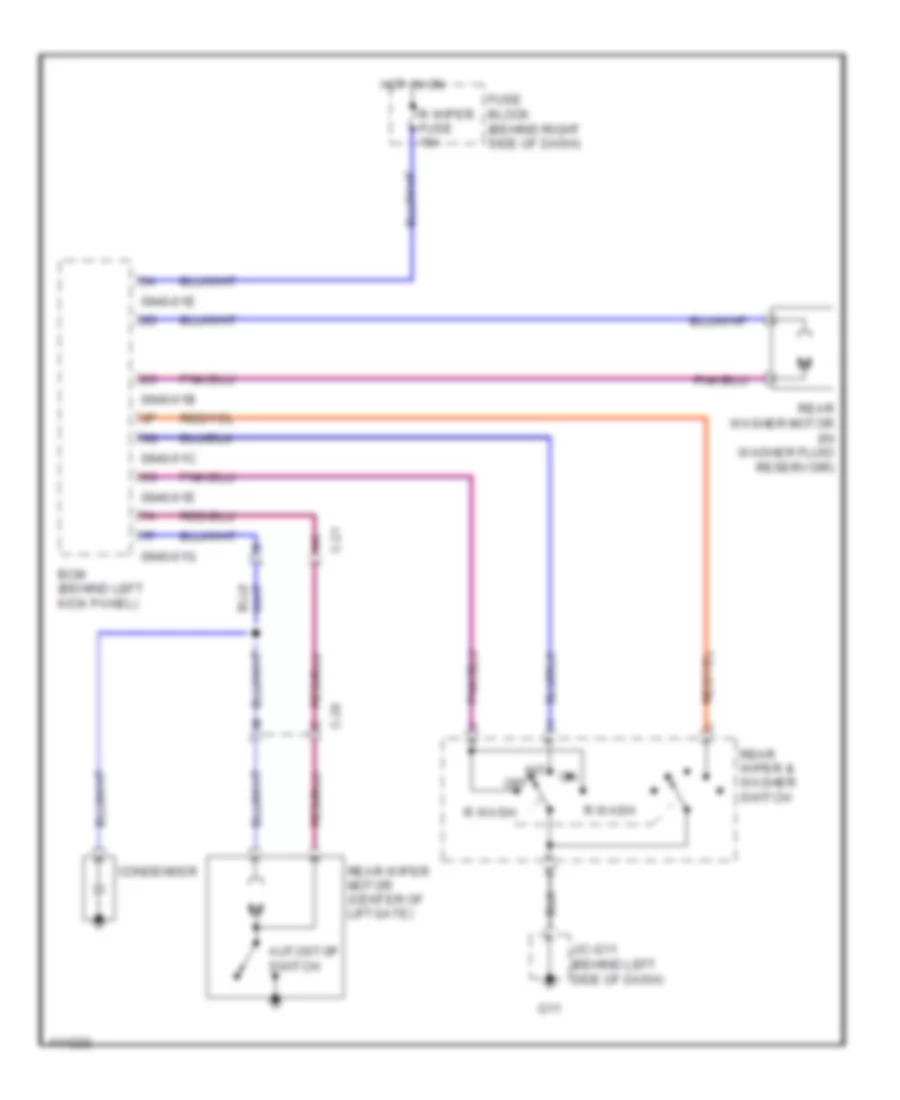 Электросхема заднего стеклоочистителя дворника и омывателя для Mazda CX-9 Touring 2013