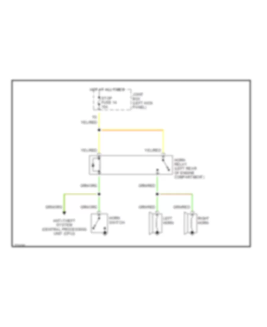 Horn Wiring Diagram for Mazda MX-6 GT 1991