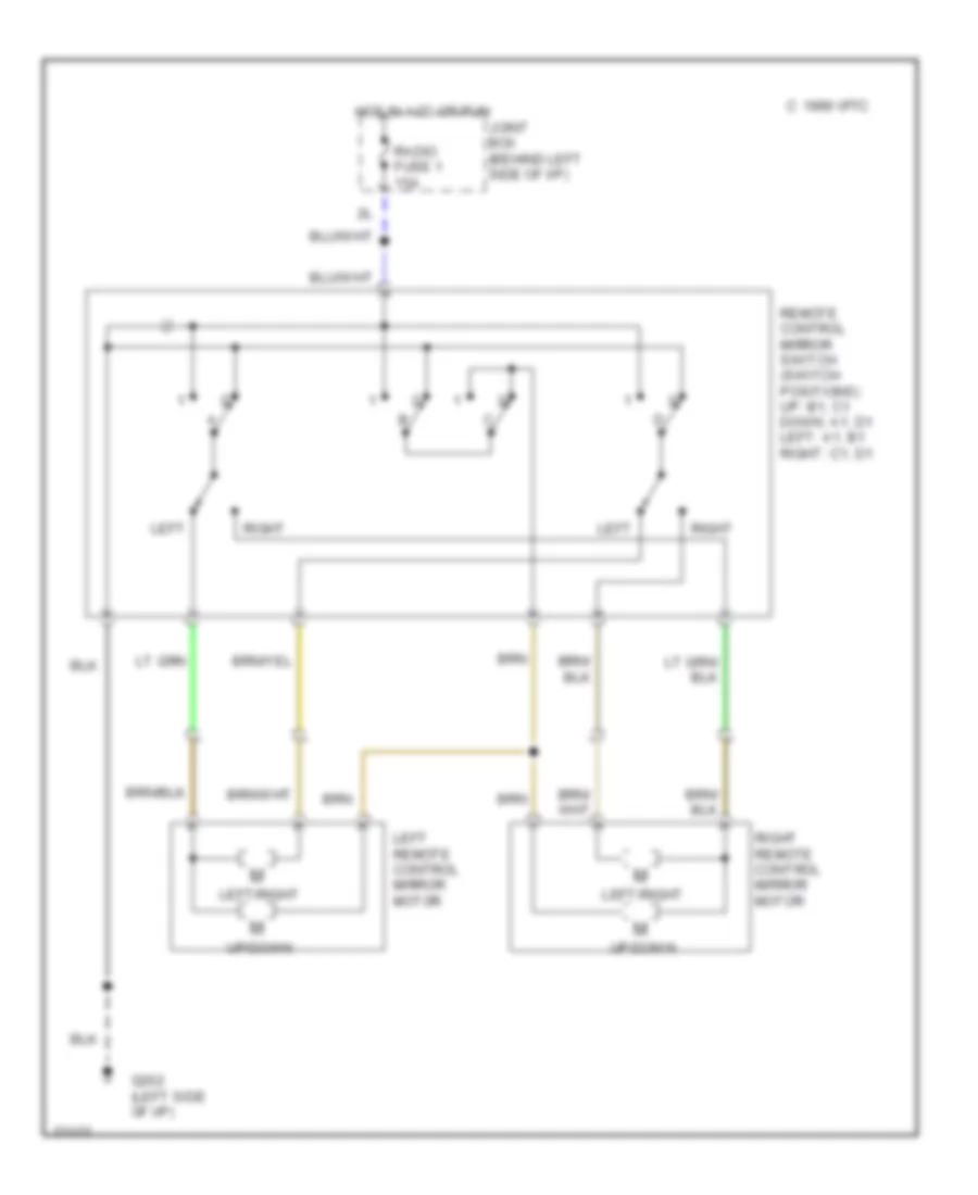 Power Mirror Wiring Diagram for Mazda MX 6 GT 1991