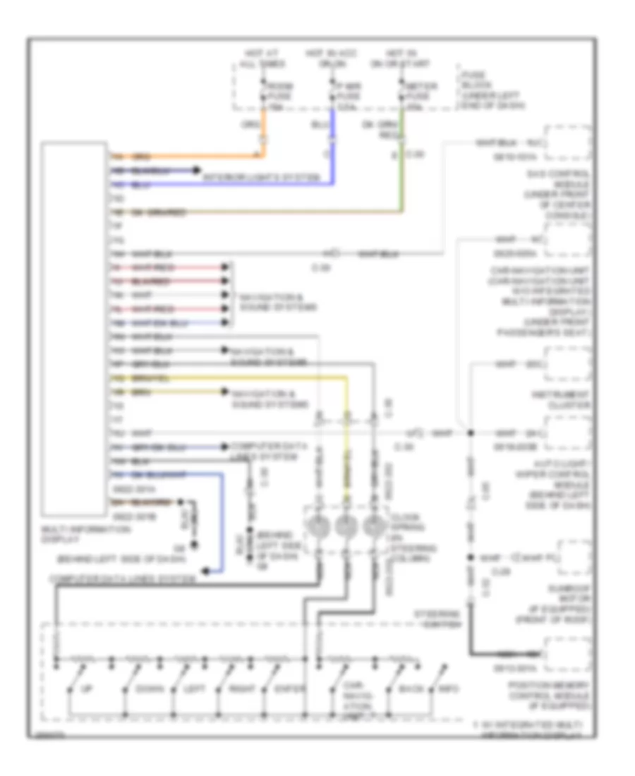 Multi-Information System Wiring Diagram for Mazda CX-7 i Sport 2011