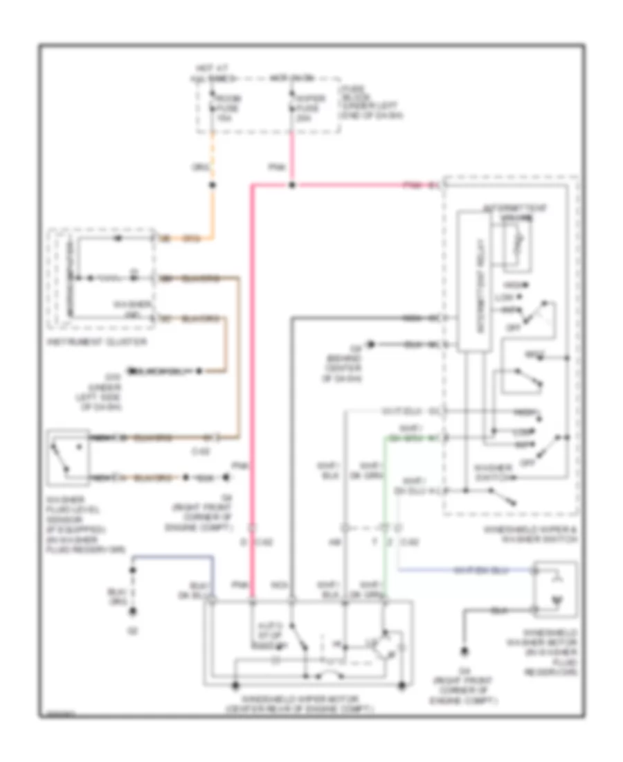 Электросхема передних стеклоочистителей дворников и омывателя лобового стекла, без Авто Система Дворника для Mazda CX-7 i Sport 2011
