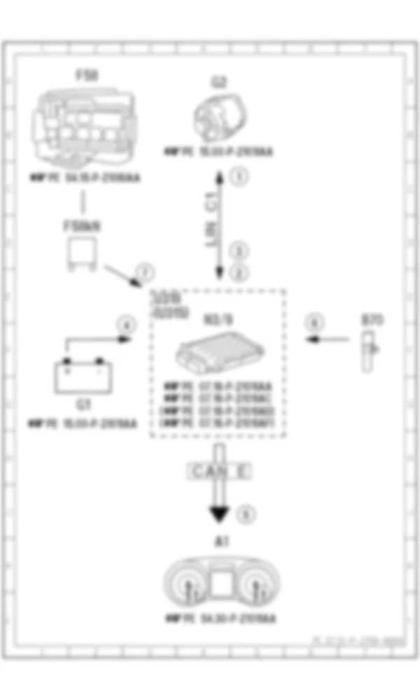 Электросхема Принципиальная электрическая схема интерфейса генератора для Mercedes-Benz CLA-class (C117) 2013-2020