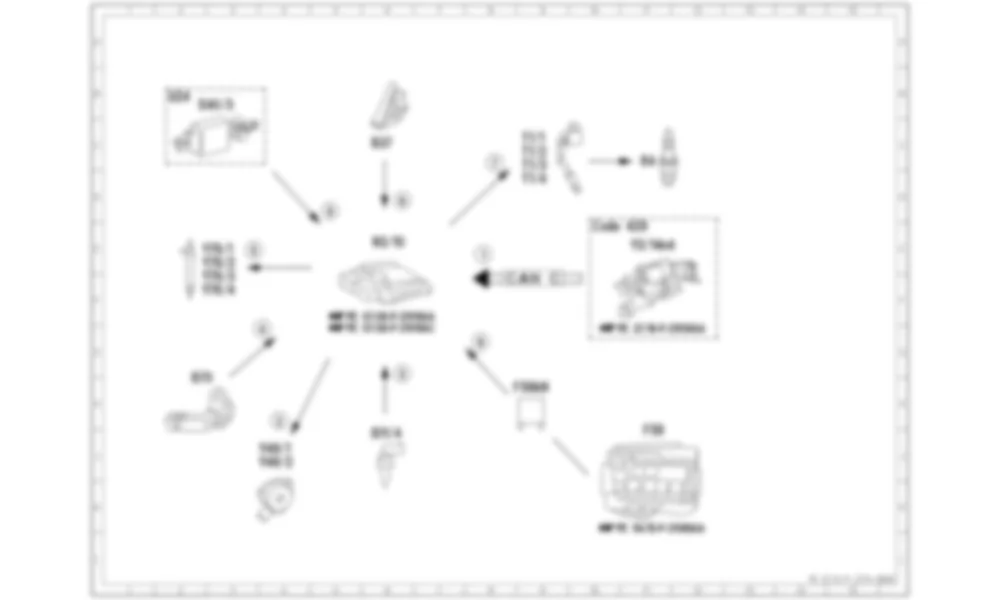 Электросхема Принципиальная электрическая схема отключения подачи топлива при замедлении для Mercedes-Benz CLA-class (C117) 2013-2020