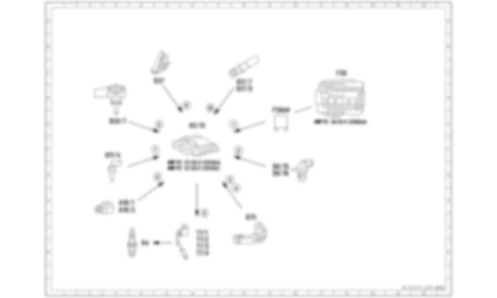 Электросхема Принципиальная электрическая схема контроля детонации для Mercedes-Benz CLA-class (C117) 2013-2020