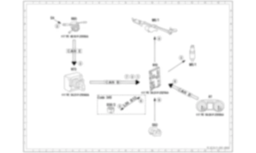 Электросхема Принципиальная электрическая схема омывателя лобового стекла для Mercedes-Benz CLA-class (C117) 2013-2020