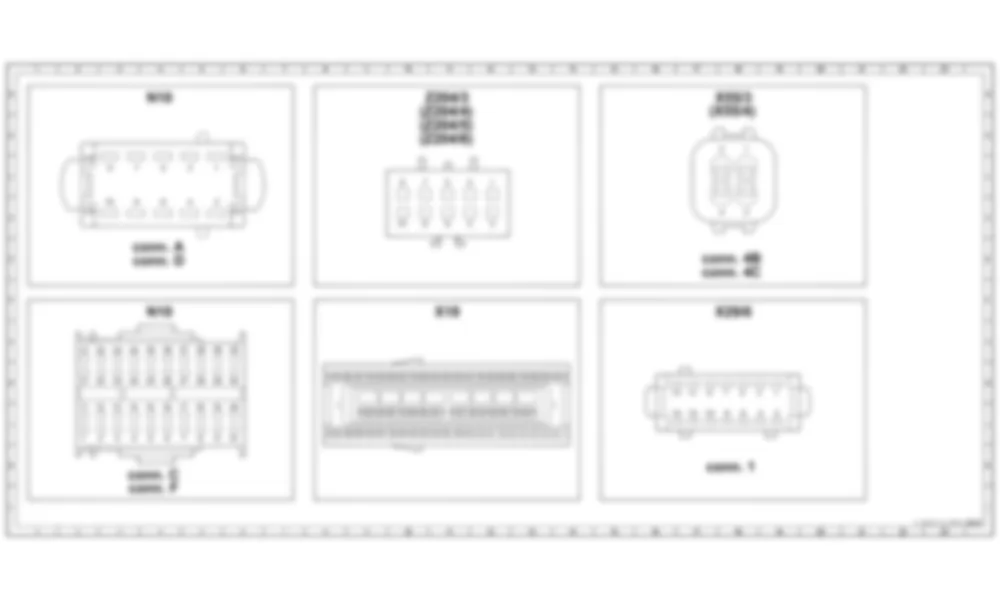Распиновка разъемов схемы Схема электрических соединений блока управления переднего модуля сбора и включения сигналов (SAM) для Mercedes-Benz M-class (W164) 2005—2011