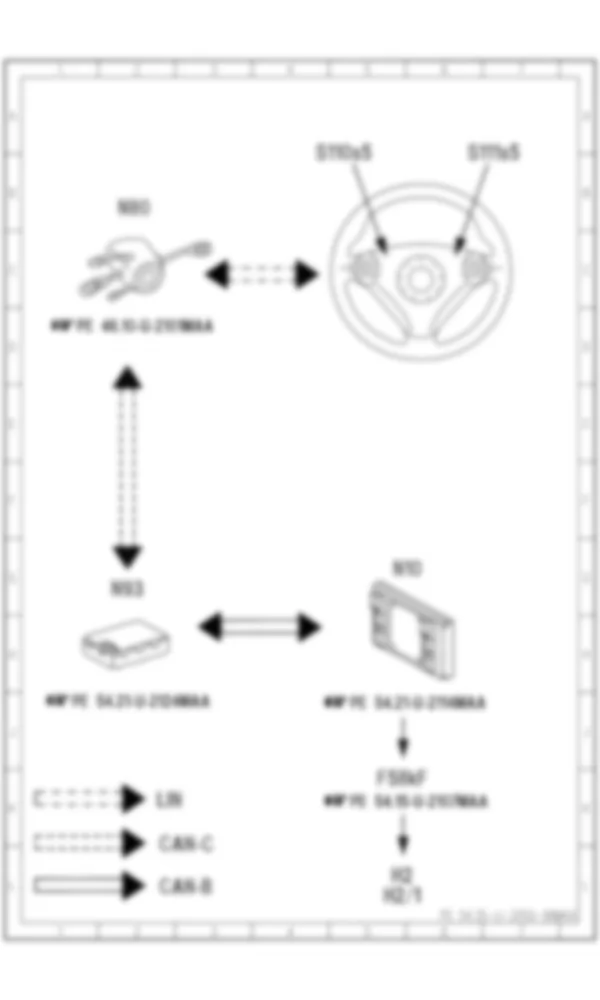 Электросхема Функциональная схема электрической системы звуковой системы фанфар (FAN) для Mercedes-Benz M-class (W164) 2005—2011