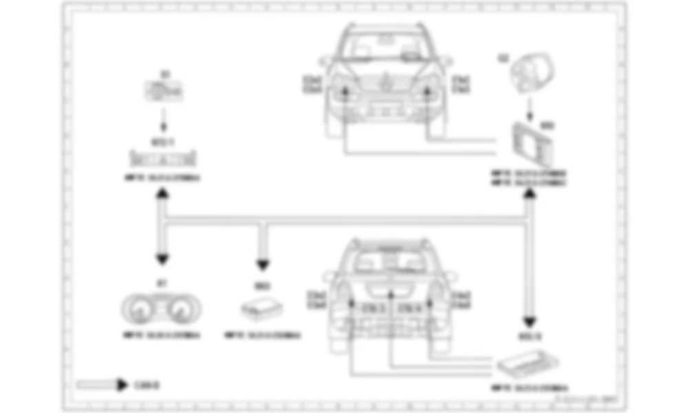 Электросхема Функциональная схема электрической системы для наружного освещения для Mercedes-Benz M-class (W164) 2005—2011