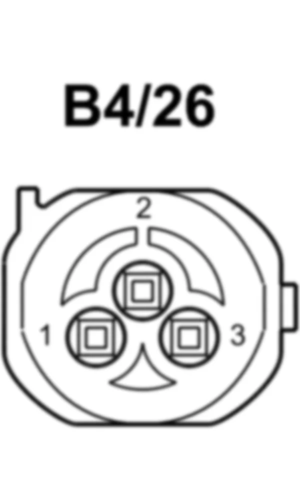 Распиновка разъема B4/26 -  Датчик давления 1 задней оси активной стабилизации крена для Mercedes-Benz M-class (W166) 2011-2020