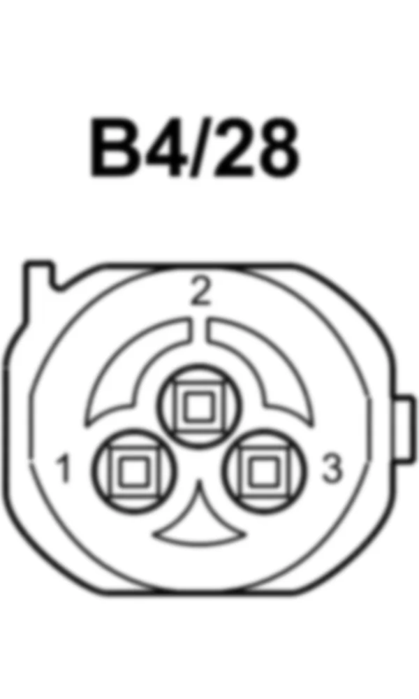Распиновка разъема B4/28 -  Датчик давления 1 передней оси активной стабилизации крена для Mercedes-Benz M-class (W166) 2011-2020
