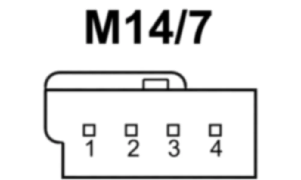 Распиновка разъема M14/7 -  Электродвигатель центрального замка крышки багажника для Mercedes-Benz M-class (W166) 2011-2020