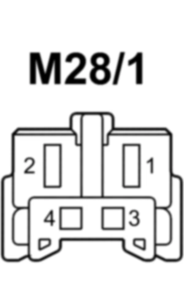 Распиновка разъема M28/1 -  Электродвигатель регулировки вперед / назад сиденья переднего пассажира для Mercedes-Benz M-class (W166) 2011-2020