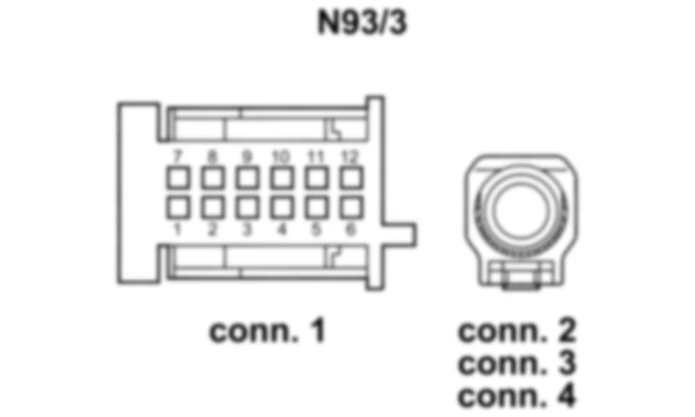 Распиновка разъема N93/3 -  Электроника камеры заднего вида для Mercedes-Benz M-class (W166) 2011-2020