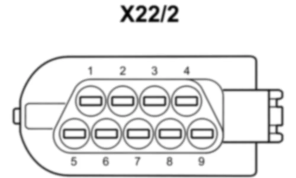 Распиновка разъема X22/2 -  Электрический разъем автоматической коробки передач / интеллектуального сервомодуля для Mercedes-Benz M-class (W166) 2011-2020