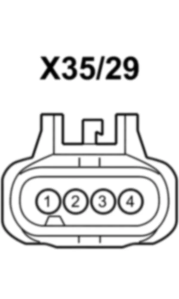 Распиновка разъема X35/29 -  Электрический разъем системы контроля слепых зон заднего бампера для Mercedes-Benz M-class (W166) 2011-2020