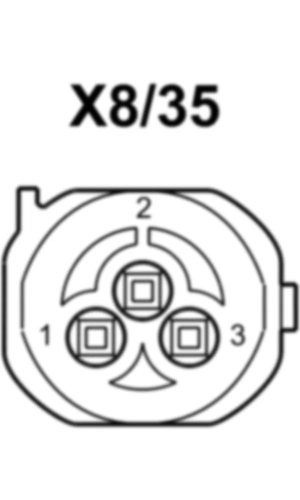 Распиновка разъема X8/35 -  Электрический разъем передней ручки двери KEYLESS GO справа для Mercedes-Benz M-class (W166) 2011-2020