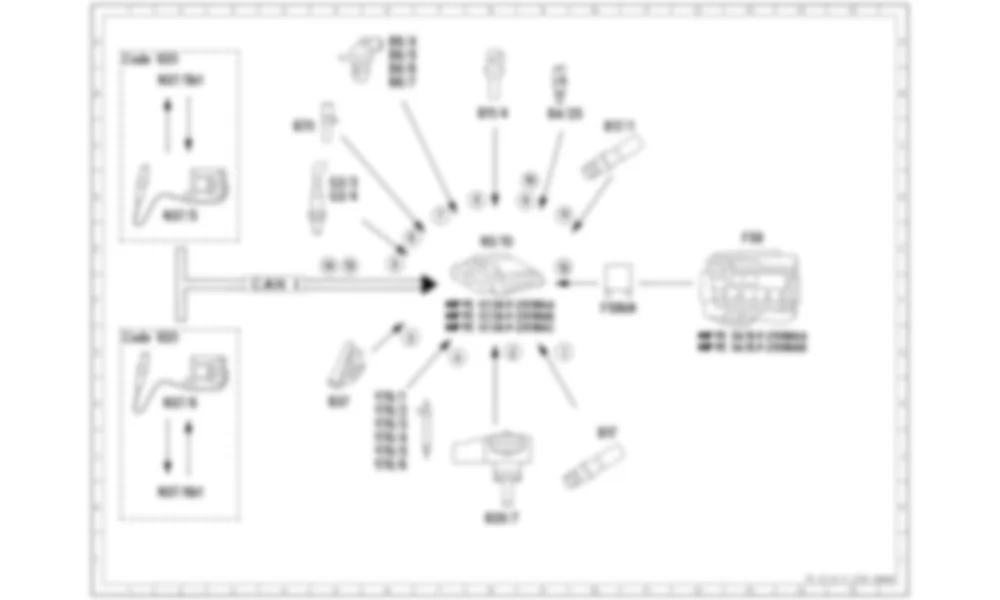 Электросхема Электрическая схема управления впрыском для Mercedes-Benz M-class (W166) 2011-2020