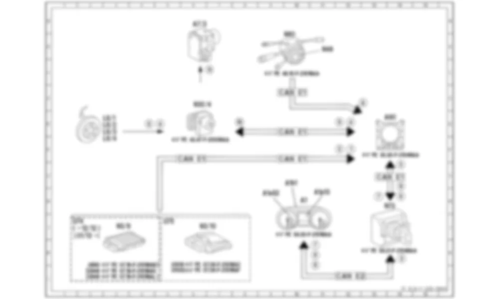 Электросхема Принципиальная электрическая схема системы помощи при предотвращении столкновений для Mercedes-Benz M-class (W166) 2011-2020