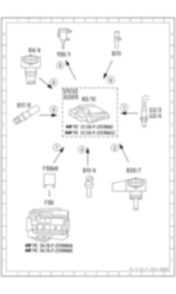 Электросхема Электрическая схема функции продувки для Mercedes-Benz M-class (W166) 2011-2020