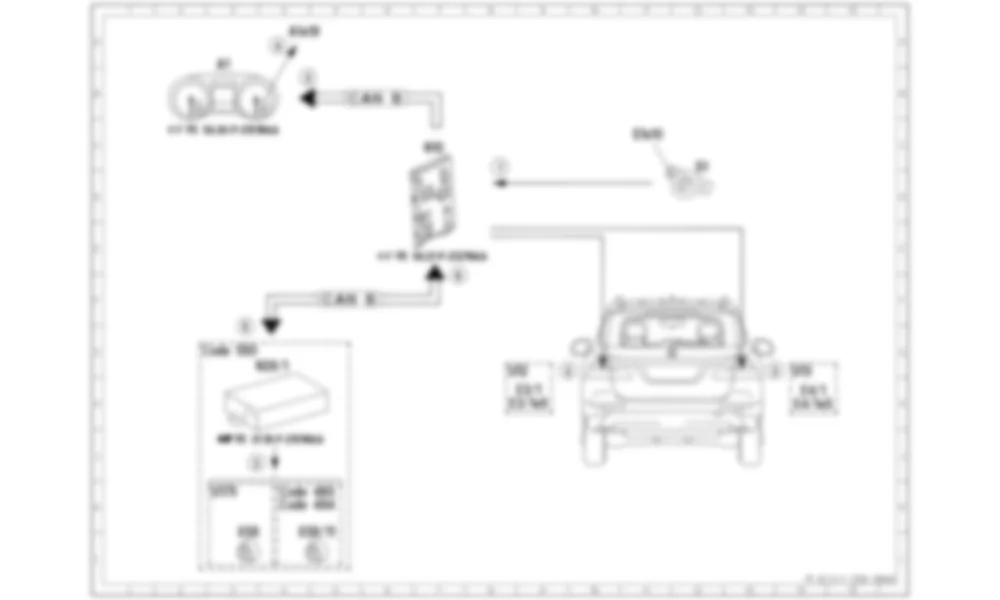Электросхема Принципиальная электрическая схема включения передних противотуманных фар для Mercedes-Benz M-class (W166) 2011-2020