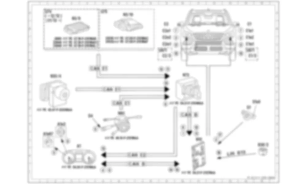 Электросхема Принципиальная электрическая схема включения дальнего света для Mercedes-Benz M-class (W166) 2011-2020