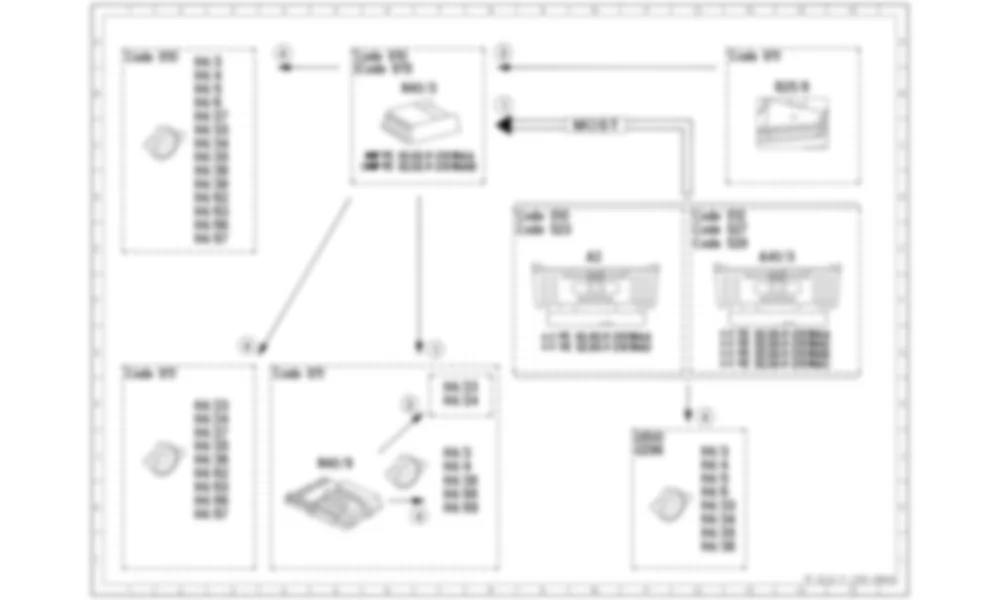 Электросхема Принципиальная электрическая схема акустической системы для Mercedes-Benz M-class (W166) 2011-2020