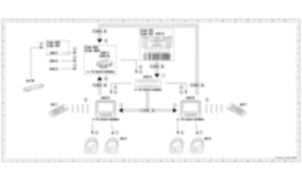 Электросхема Принципиальная электрическая схема заднего развлекательного ТВ-приема для Mercedes-Benz M-class (W166) 2011-2020