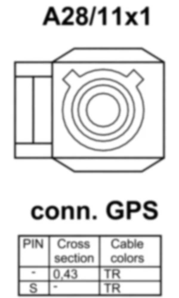 Распиновка разъема A28/11x1 -  Электрический разъем многофункциональной антенны GPS для Mercedes-Benz SLK-class (R172) 2011-2020