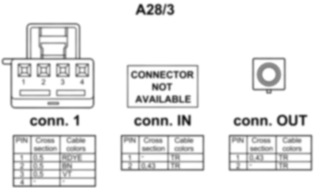 Распиновка разъема A28/3 -  Антенный усилитель / компенсатор сотовой телефонной сети для Mercedes-Benz SLK-class (R172) 2011-2020