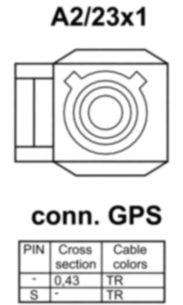 Распиновка разъема A2/23x1 -  Электрический разъем антенны GPS для Mercedes-Benz SLK-class (R172) 2011-2020
