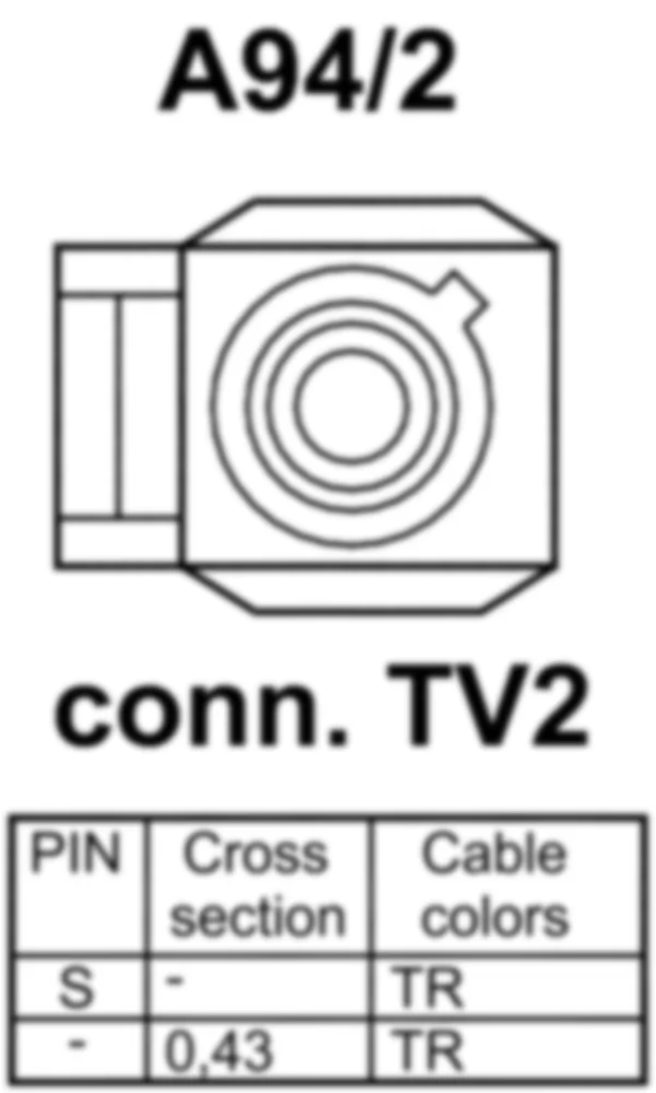 Распиновка разъема A94/2 -  Антенный усилитель TV 2 для Mercedes-Benz SLK-class (R172) 2011-2020