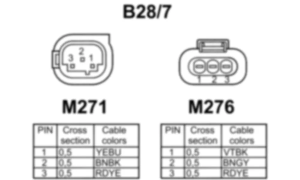 Распиновка разъема B28/7 -  Датчик давления за дроссельной заслонкой для Mercedes-Benz SLK-class (R172) 2011-2020