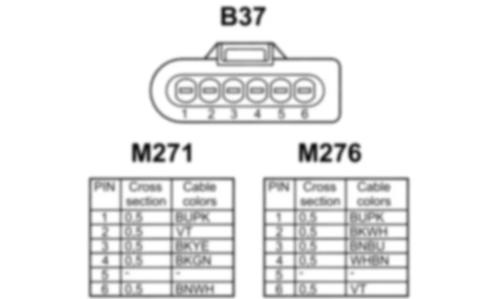 Распиновка разъема B37 -  Датчик педали акселератора для Mercedes-Benz SLK-class (R172) 2011-2020
