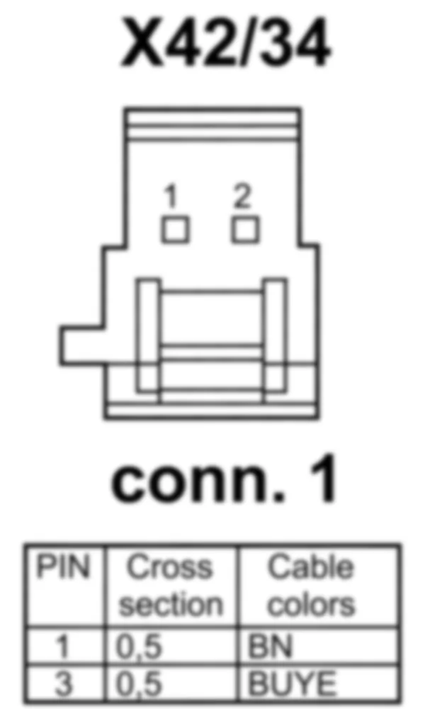 Распиновка разъема X42/34 -  Контактный электрический разъем системы охранной сигнализации / подлокотника для Mercedes-Benz SLK-class (R172) 2011-2020