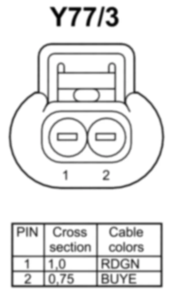 Распиновка разъема Y77/3 -  Переключающий клапан барабана селектора впускного коллектора для Mercedes-Benz SLK-class (R172) 2011-2020