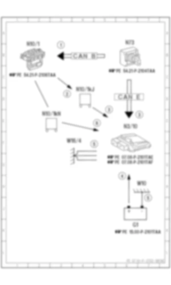 Электросхема Функциональная схема при выключенном зажигании для Mercedes-Benz SLK-class (R172) 2011-2020