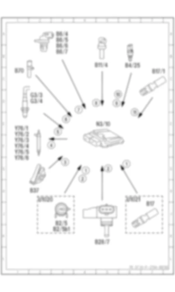 Электросхема Электрическая схема управления впрыском для Mercedes-Benz SLK-class (R172) 2011-2020