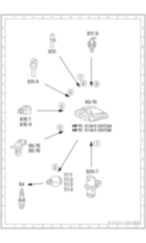 Электросхема Принципиальная электрическая схема системы зажигания для Mercedes-Benz SLK-class (R172) 2011-2020