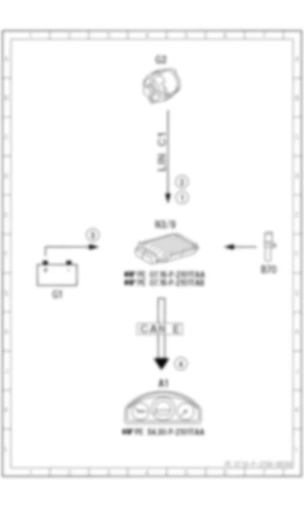 Электросхема Принципиальная электрическая схема интерфейса генератора для Mercedes-Benz SLK-class (R172) 2011-2020