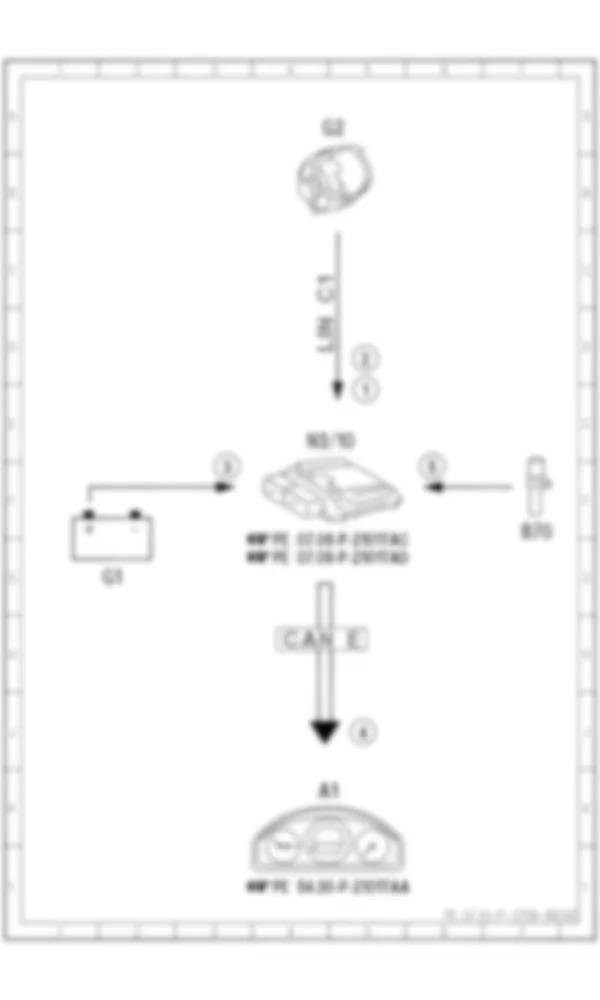 Электросхема Принципиальная электрическая схема интерфейса генератора для Mercedes-Benz SLK-class (R172) 2011-2020