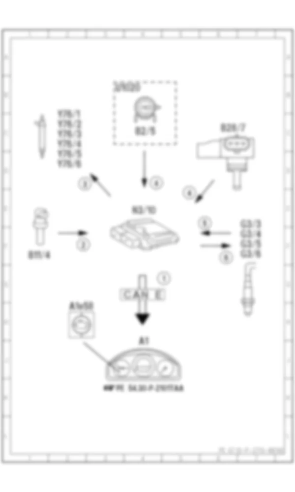 Электросхема Принципиальная электрическая схема лямбда-регулирования для Mercedes-Benz SLK-class (R172) 2011-2020