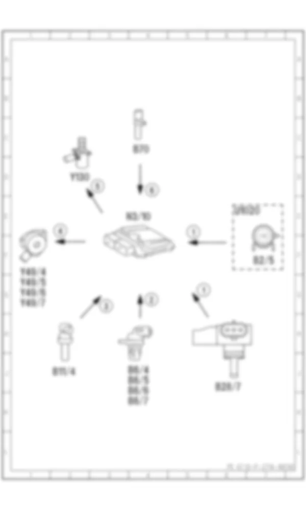 Электросхема Принципиальная электрическая схема регулировки фаз газораспределения для Mercedes-Benz SLK-class (R172) 2011-2020