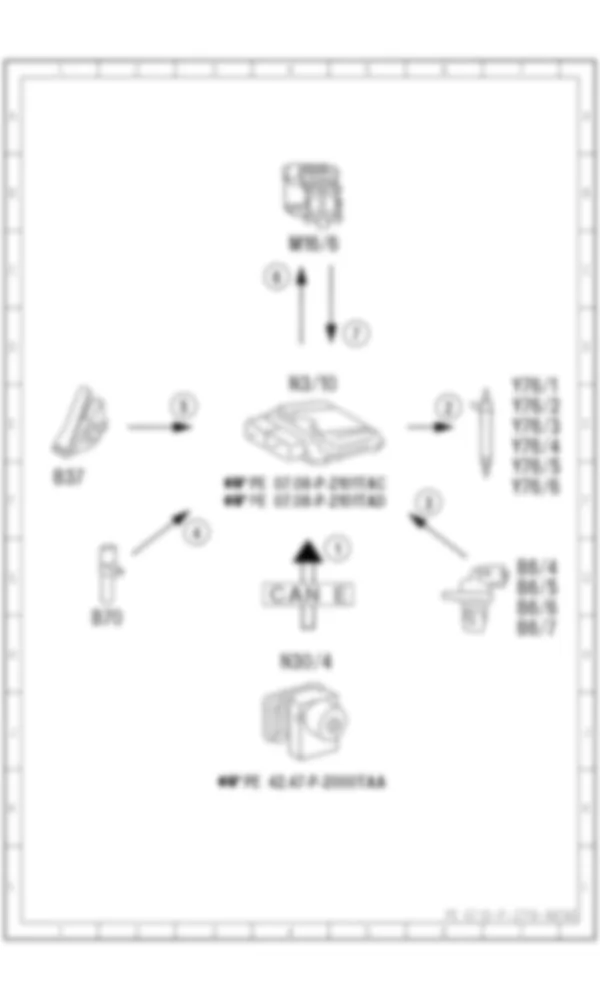 Электросхема Принципиальная электрическая схема двигателя в аварийном режиме для Mercedes-Benz SLK-class (R172) 2011-2020