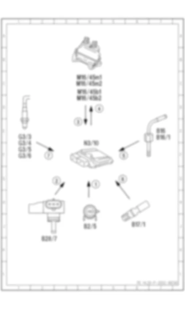 Электросхема Принципиальная электрическая схема системы рециркуляции выхлопных газов для Mercedes-Benz SLK-class (R172) 2011-2020