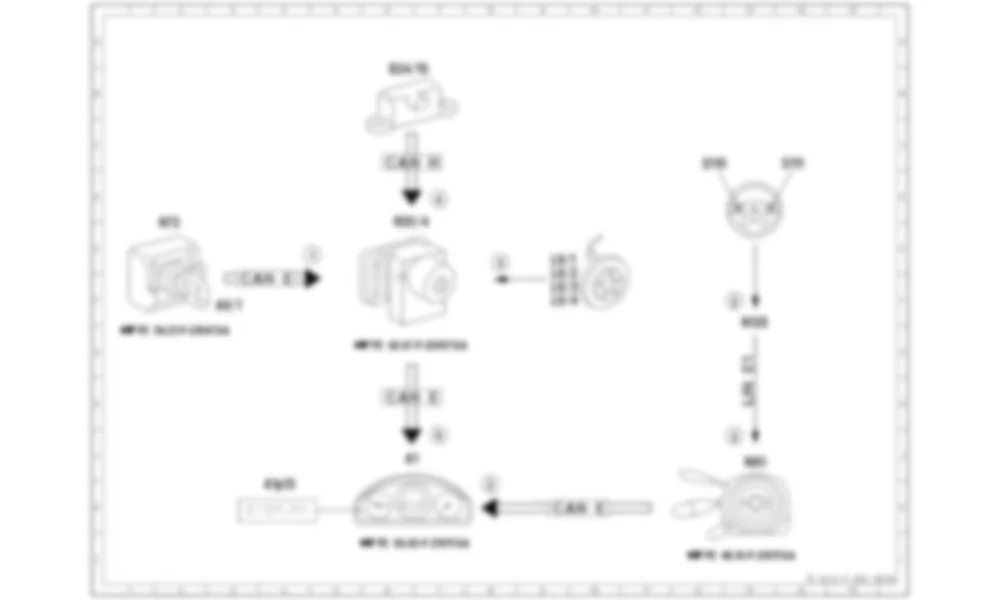 Электросхема Принципиальная электрическая схема системы предупреждения о потере давления в шинах (RDW) для Mercedes-Benz SLK-class (R172) 2011-2020