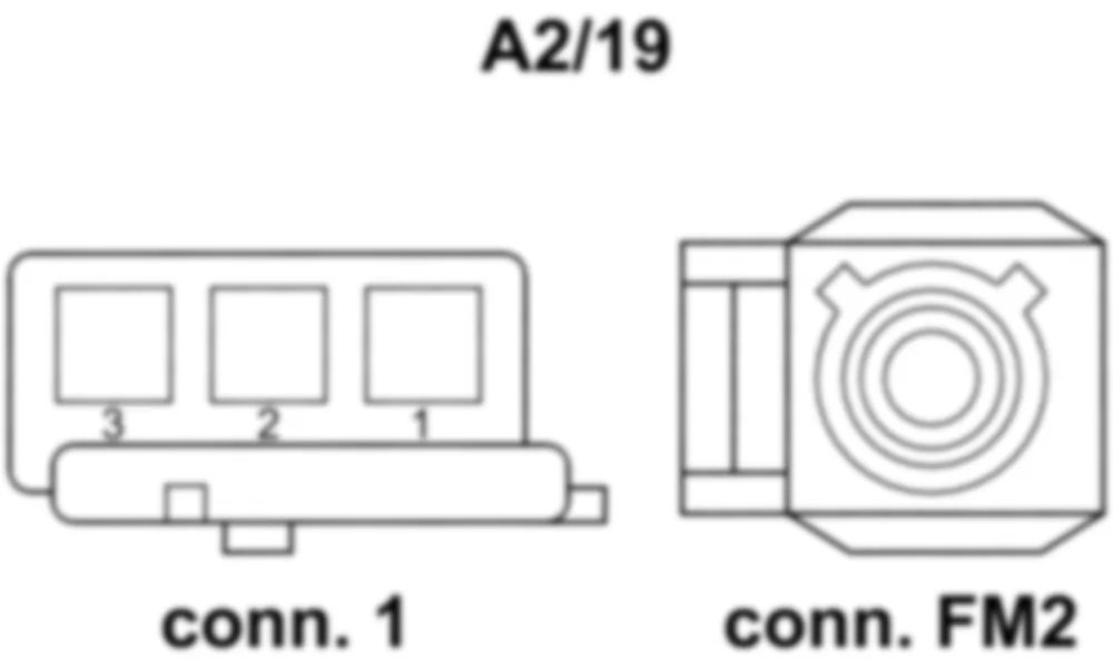 Распиновка разъема A2/19 -  Антенный усилитель FM 2 и DAB для Mercedes-Benz SLS-class (C197) 2010-2020