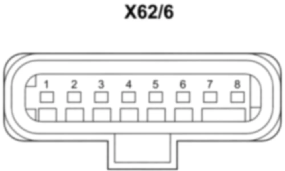 Распиновка разъема X62/6 -  Электрический разъем переднего моста, правый распределитель для Mercedes-Benz SLS-class (C197) 2010-2020