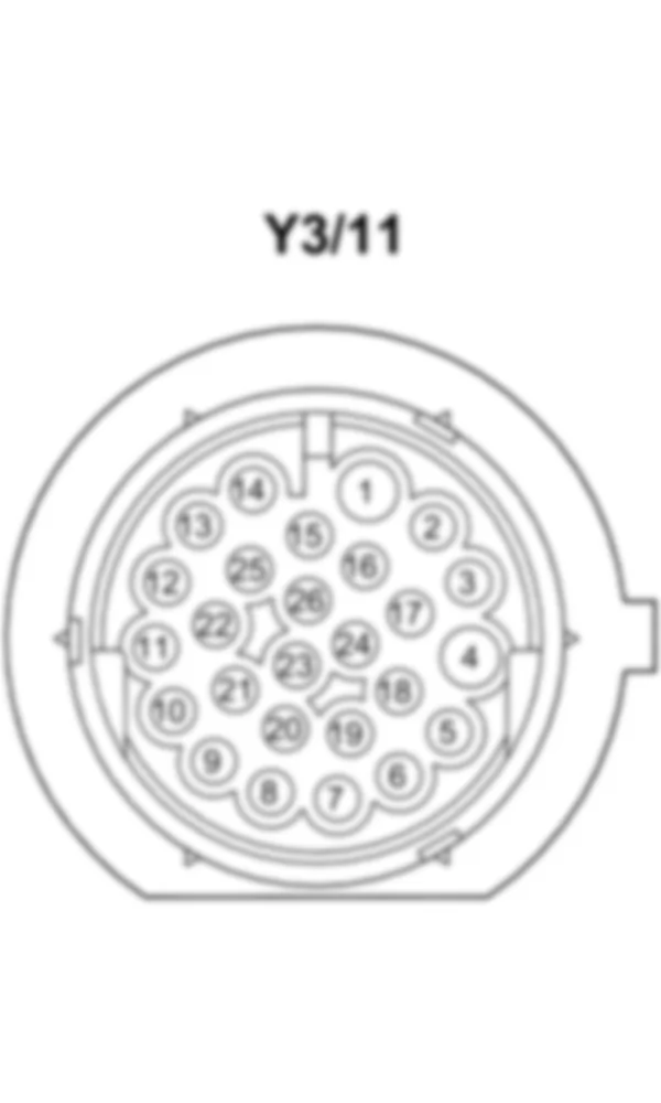 Распиновка разъема Y3/11 -  Блок электрического регулятора привода сцепления для Mercedes-Benz SLS-class (C197) 2010-2020